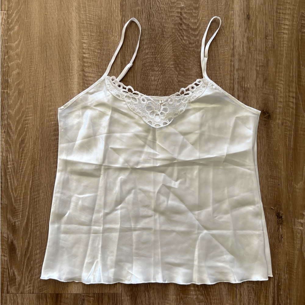 Lace Detailed Satin Top